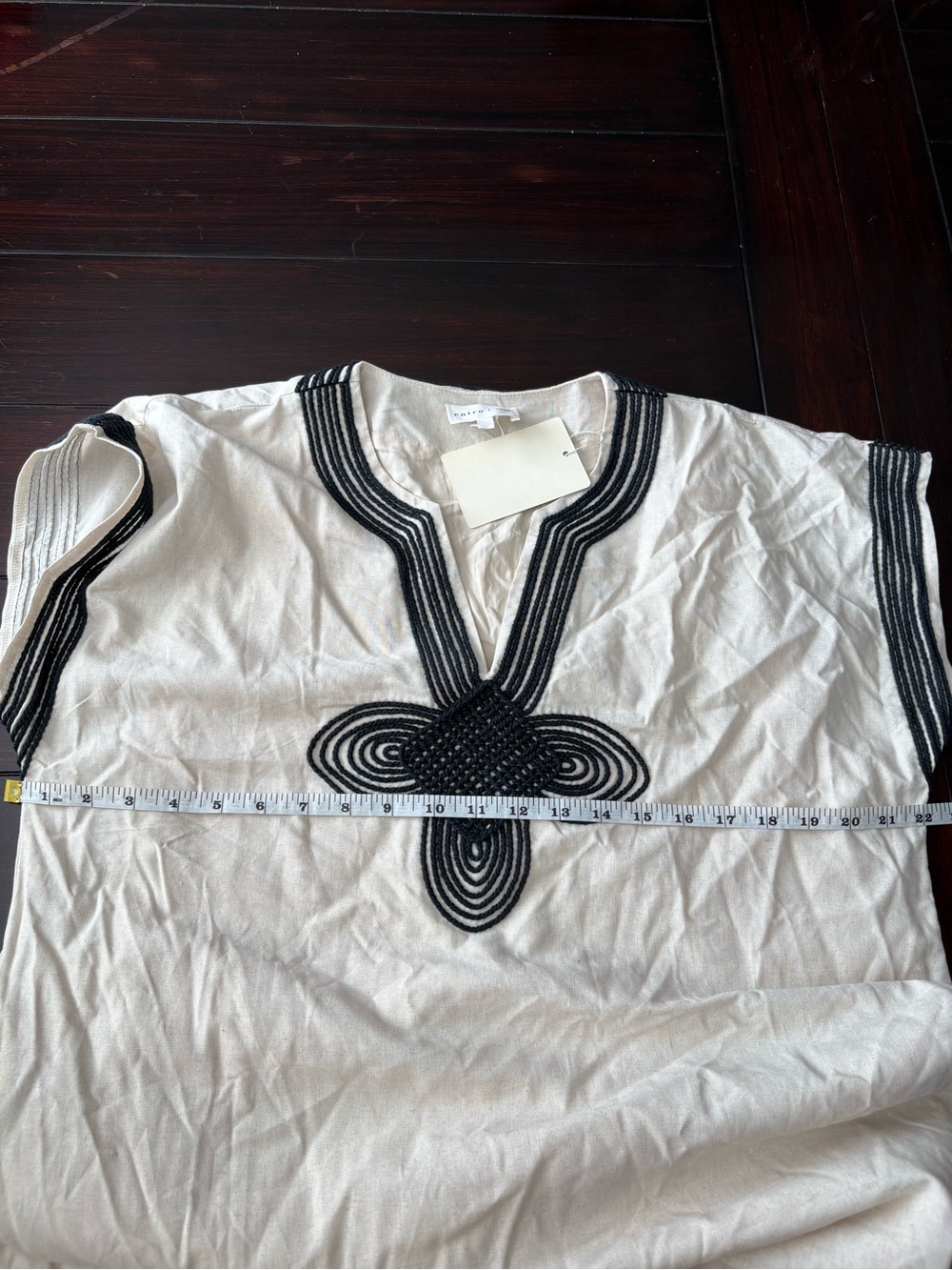❤️NEW entro Beige Maxi Caftan Dress with Black Embroidered Trim - Picture 14 of 15